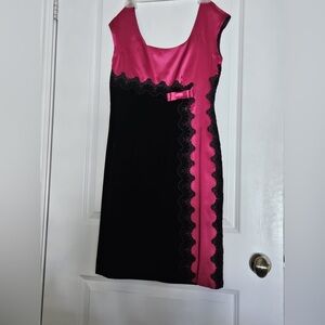 Nougat London Fuschia & black cocktail dress